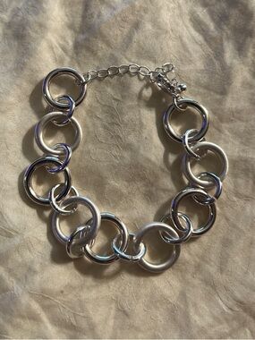 Silver Link Circle Bracelet - Women Jewelry